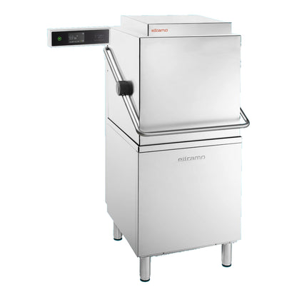 Elframo NEXA H500 hood-type dishwasher, stainless steel, hood closed