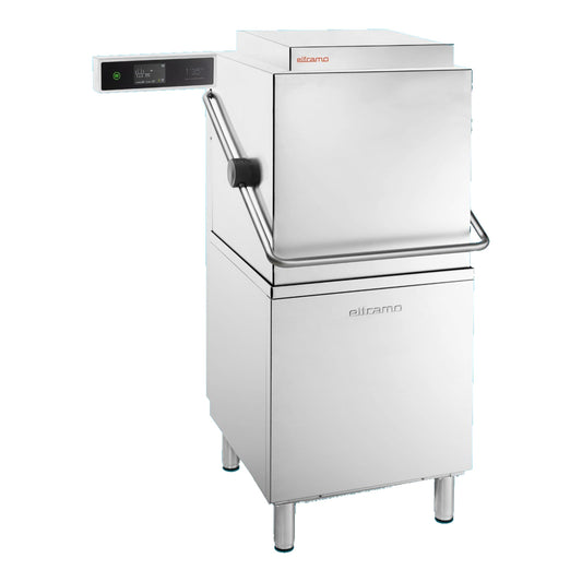 Elframo NEXA H500 hood-type dishwasher, stainless steel, hood closed