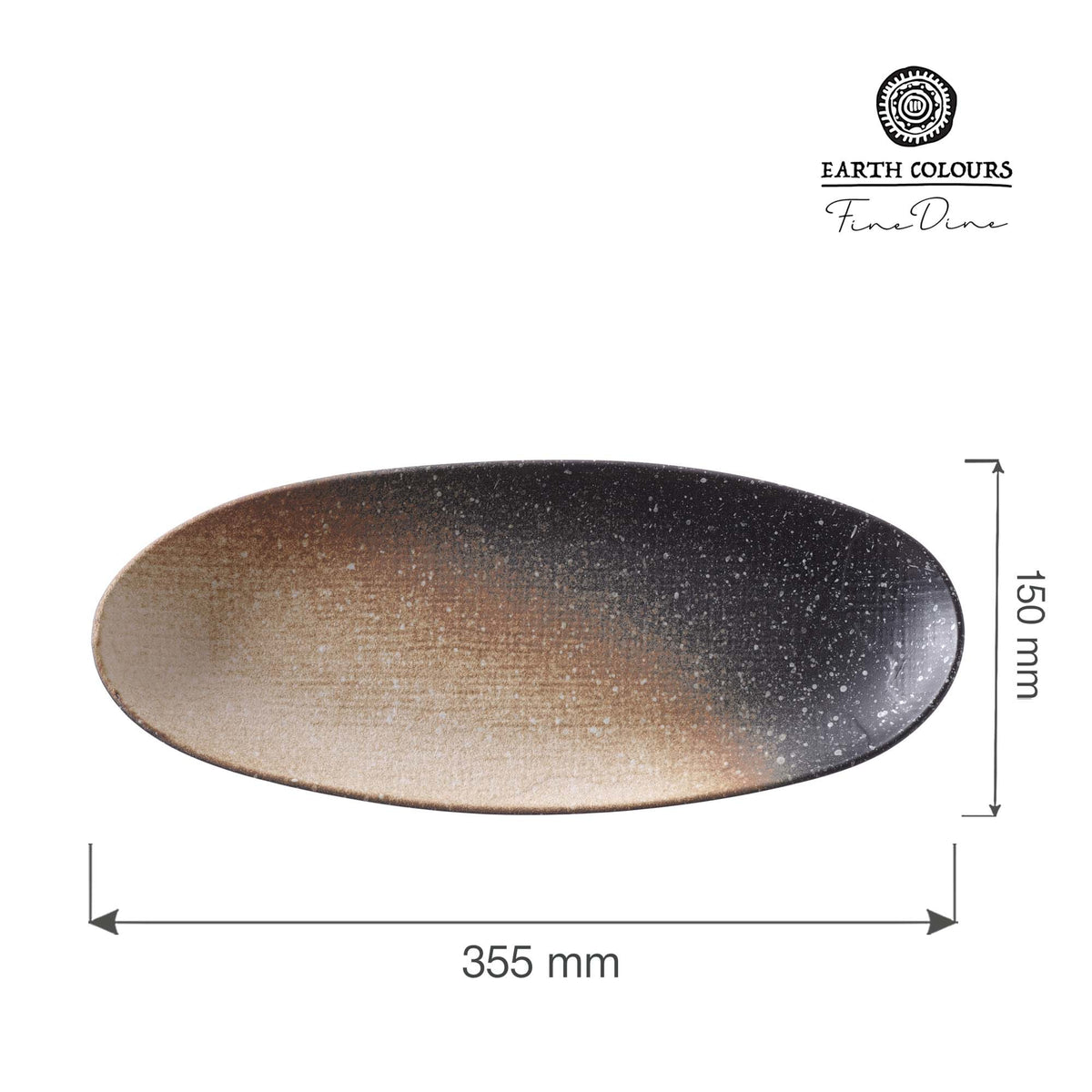 Moon oval plate for serving, 355mm
