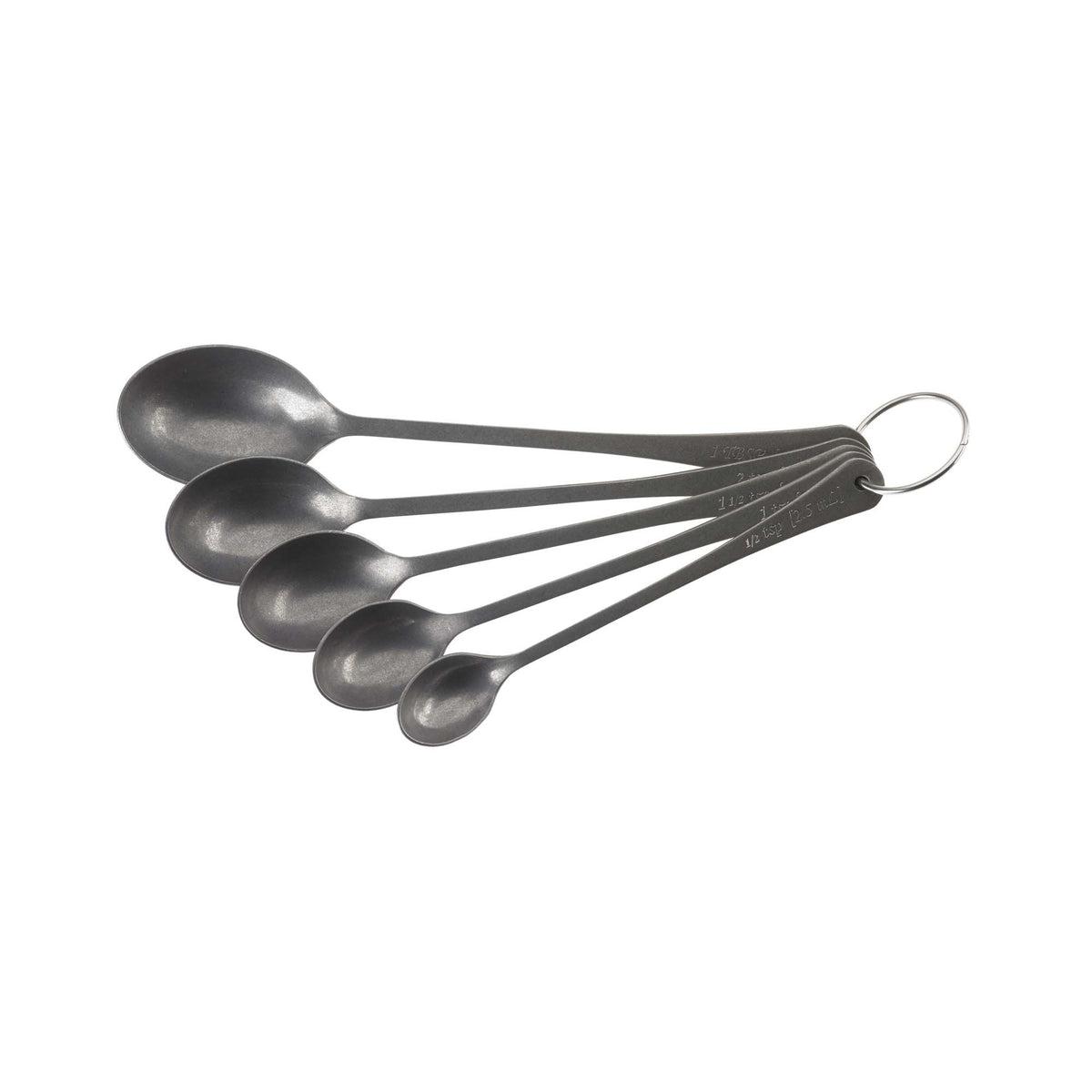 Measured Bar Spoon Set, 5 Spoons on Ring, Vintage