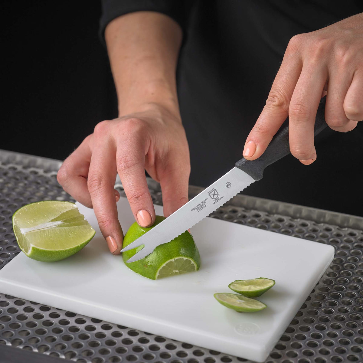 Fruit Knife, 2 Tine End - Wavy Edge,Bulk, 107mm