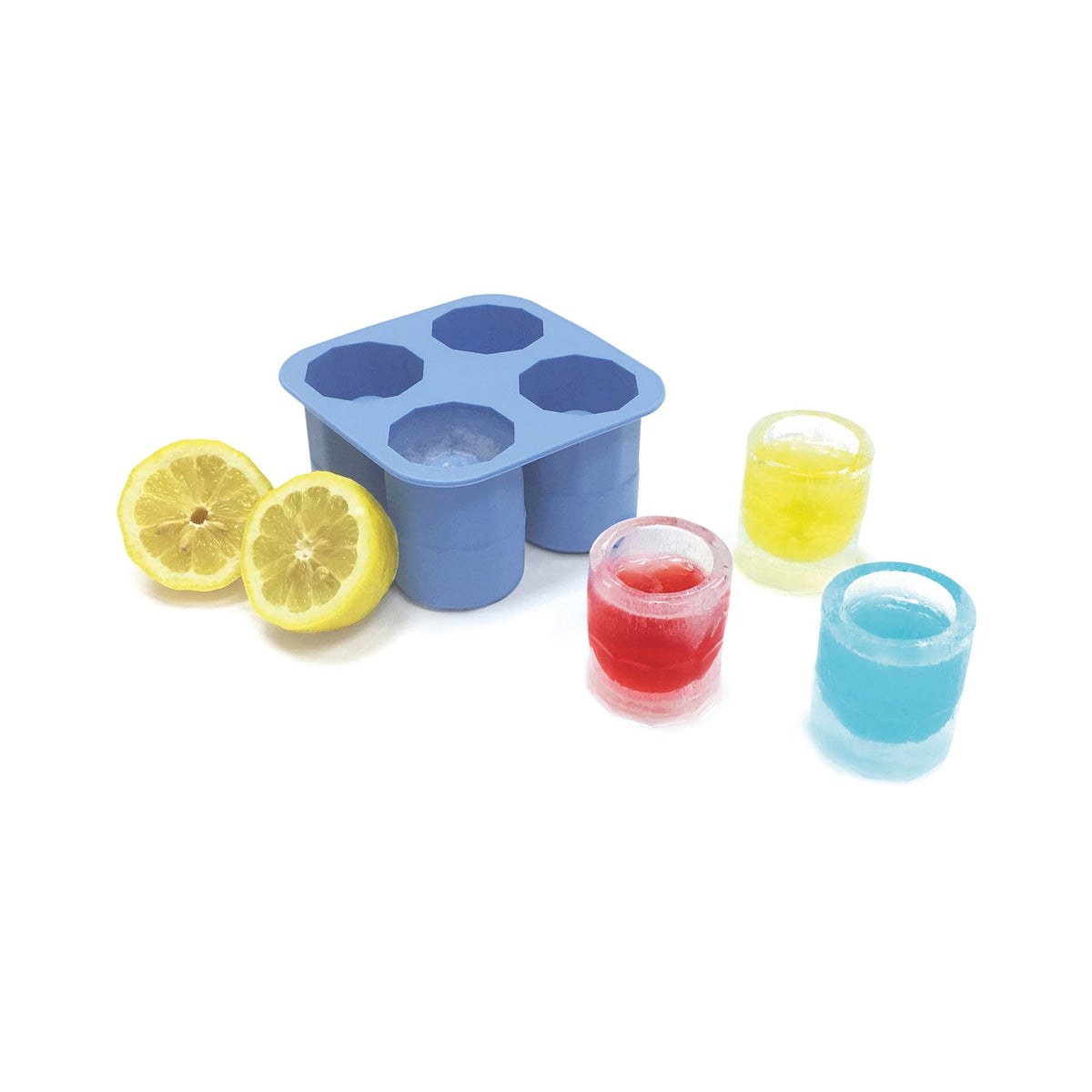 Silicone ice shot glass maker, 4 cavities, 122x122mm