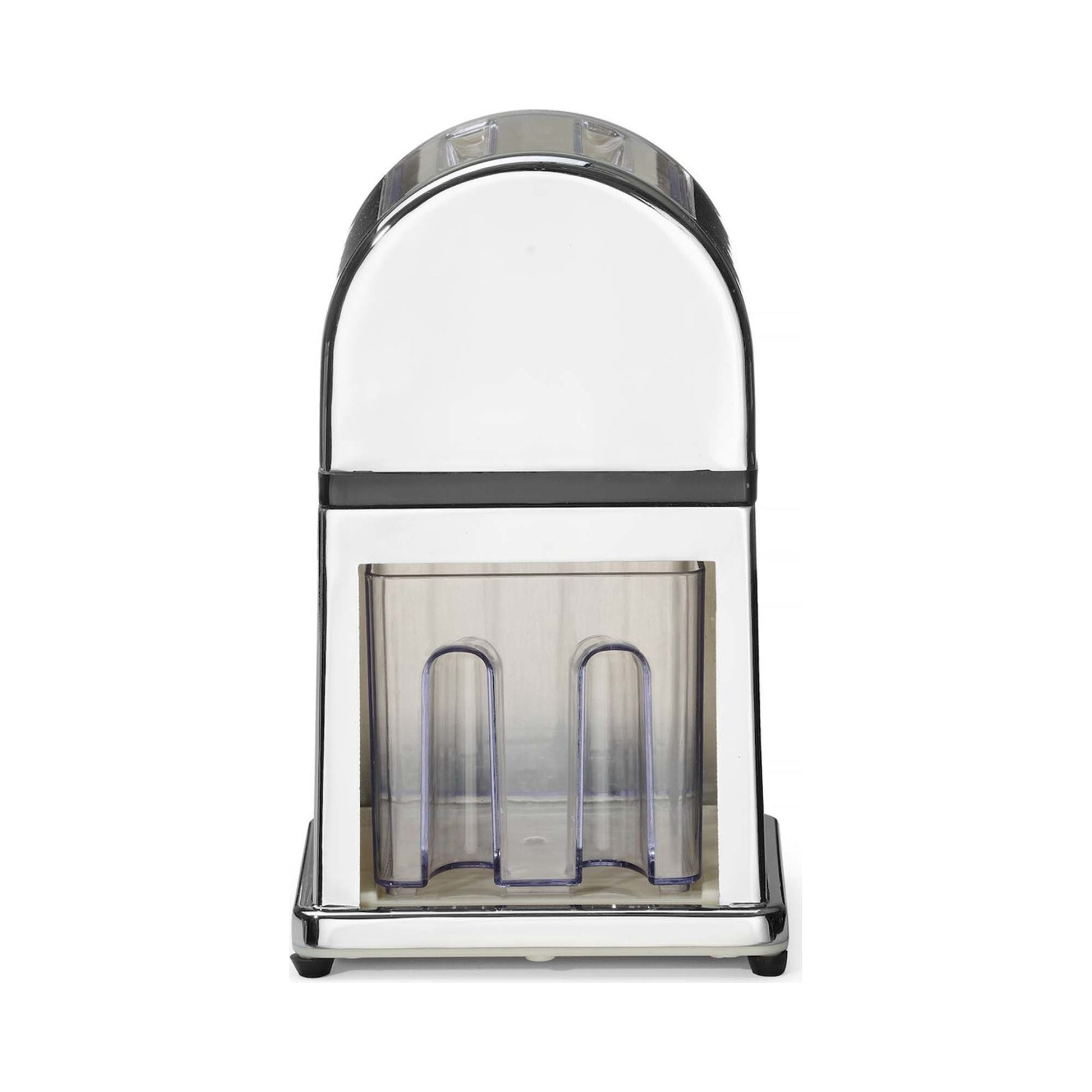 Chrome plated Zinc Alloy Ice Crusher w/ Plastic Container and Scoop, 140x160x(h)270mm