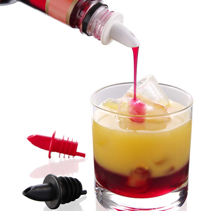 Set of 6 - EVA Free Flow Pourer (2x black, 2x clear, 2x orange)