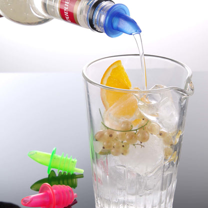 Set of 6 - EVA Free Flow Pourer fluorescent colours (2x blue, 2x red, 2x green)