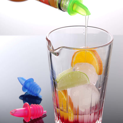 Set of 6 - EVA Free Flow Pourer fluorescent colours (2x blue, 2x red, 2x green)