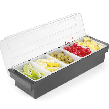 Bartender's container for drink accessories