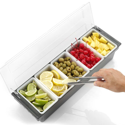 Bartender's container for drink accessories
