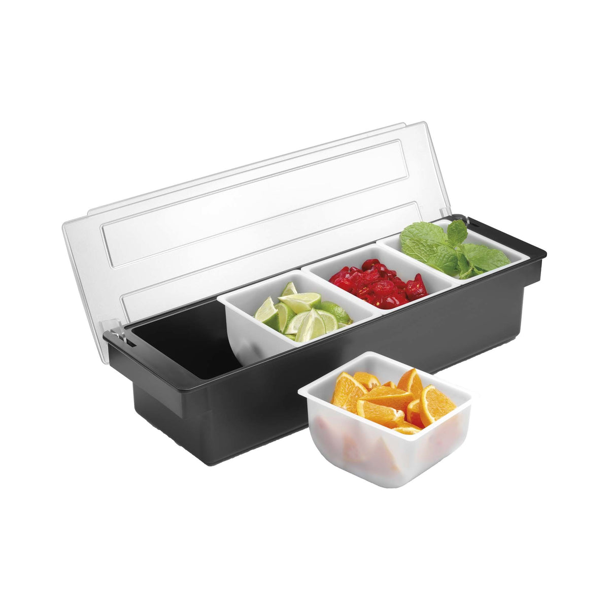 Bartender's container for drink accessories