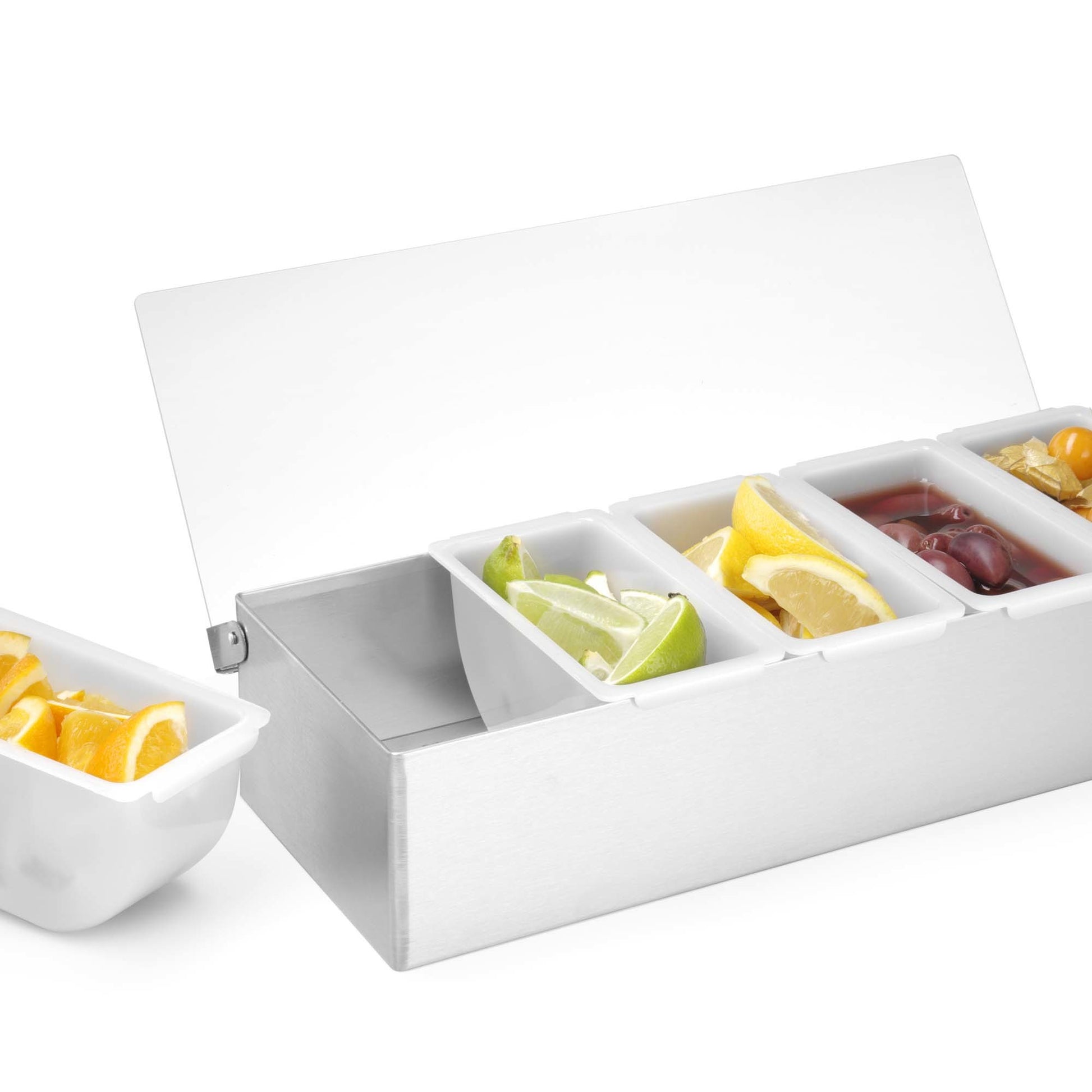 Condiment holder, Bar up, 5 containers, 375x140x(H)90mm