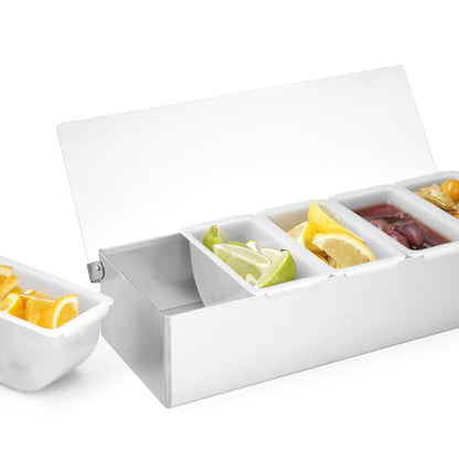 Condiment holder, Bar up, 5 containers, 375x140x(H)90mm