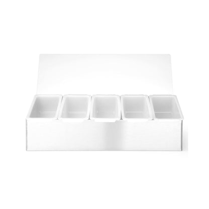 Condiment holder, Bar up, 5 containers, 375x140x(H)90mm