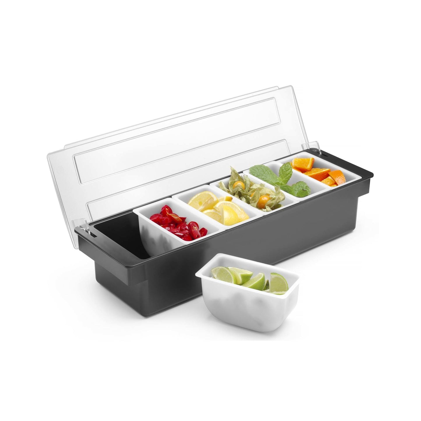 Bartender's container for drink accessories