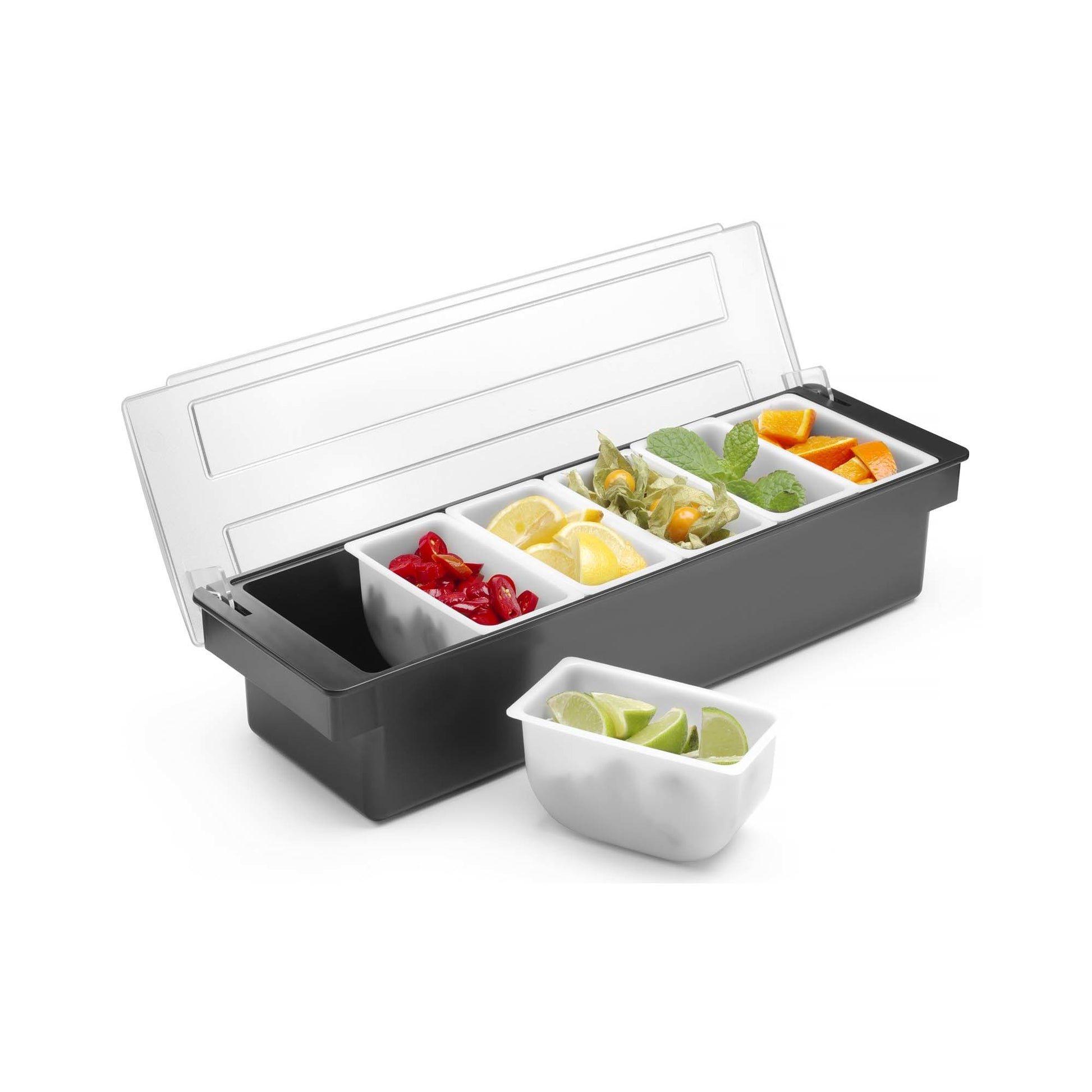 Bartender's container for drink accessories