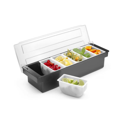 Bartender's container for drink accessories