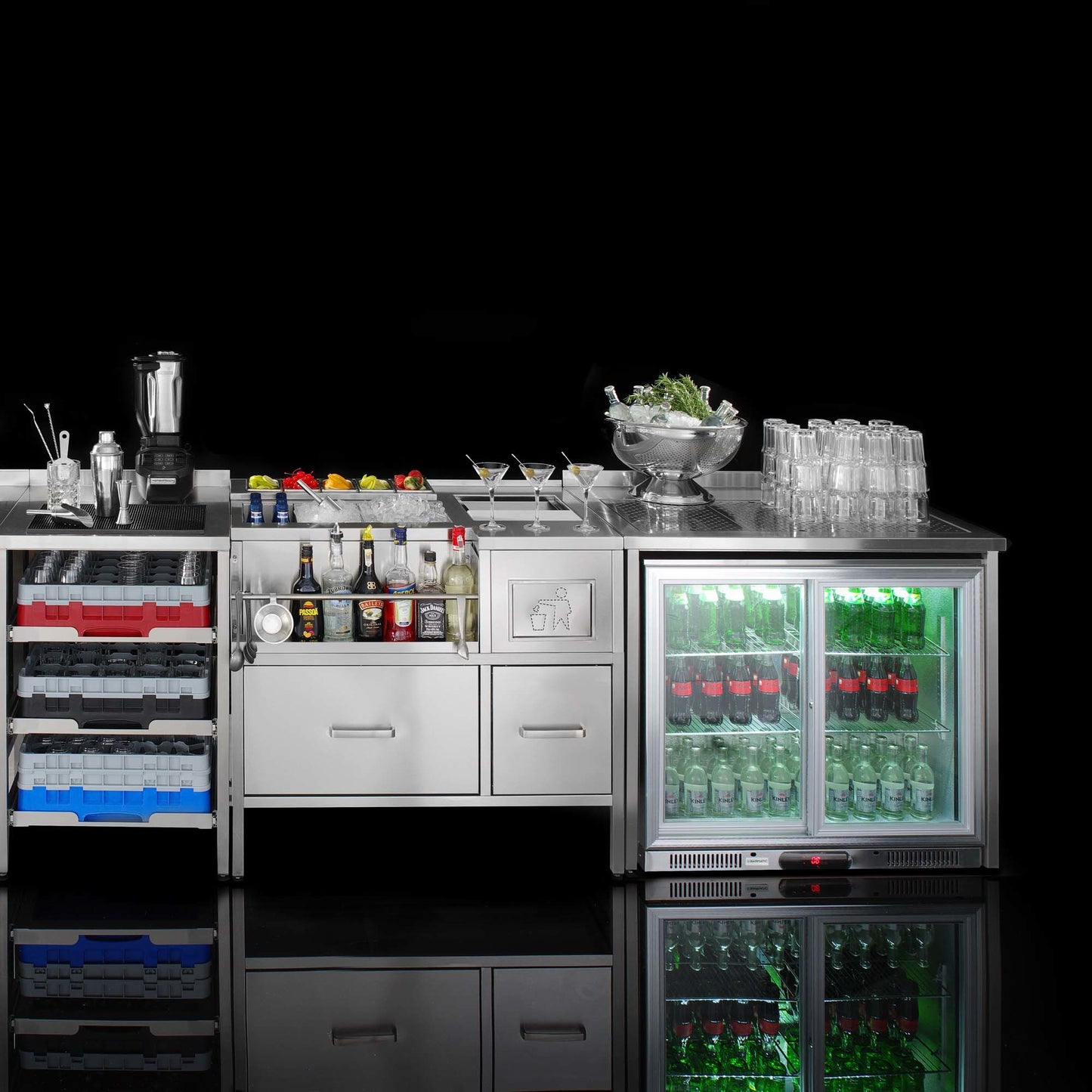 Oxygen bar wall, panel 1000x200/600x(H)1100 mm, Barmatic