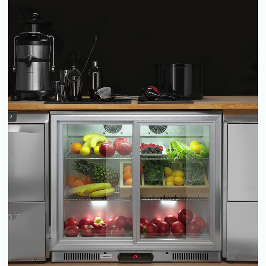 CANDOUR bar cooler 188L with sliding door, 900x520x(H)835, black