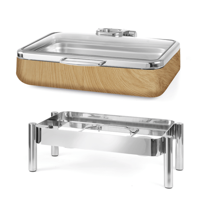 Madeira De Luxe frame for induction chafing dish GN 1/1 with glass lid