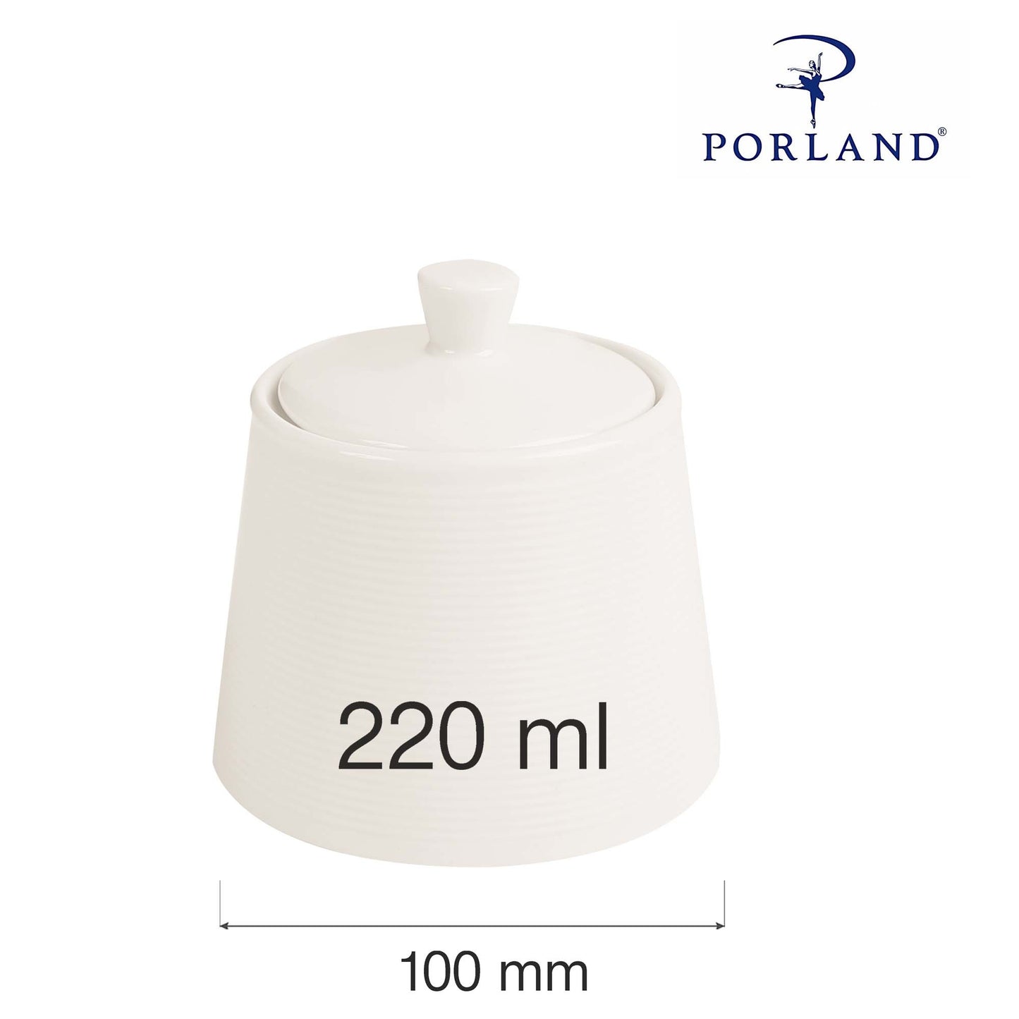 Line sugar bowl with lid, 100mm