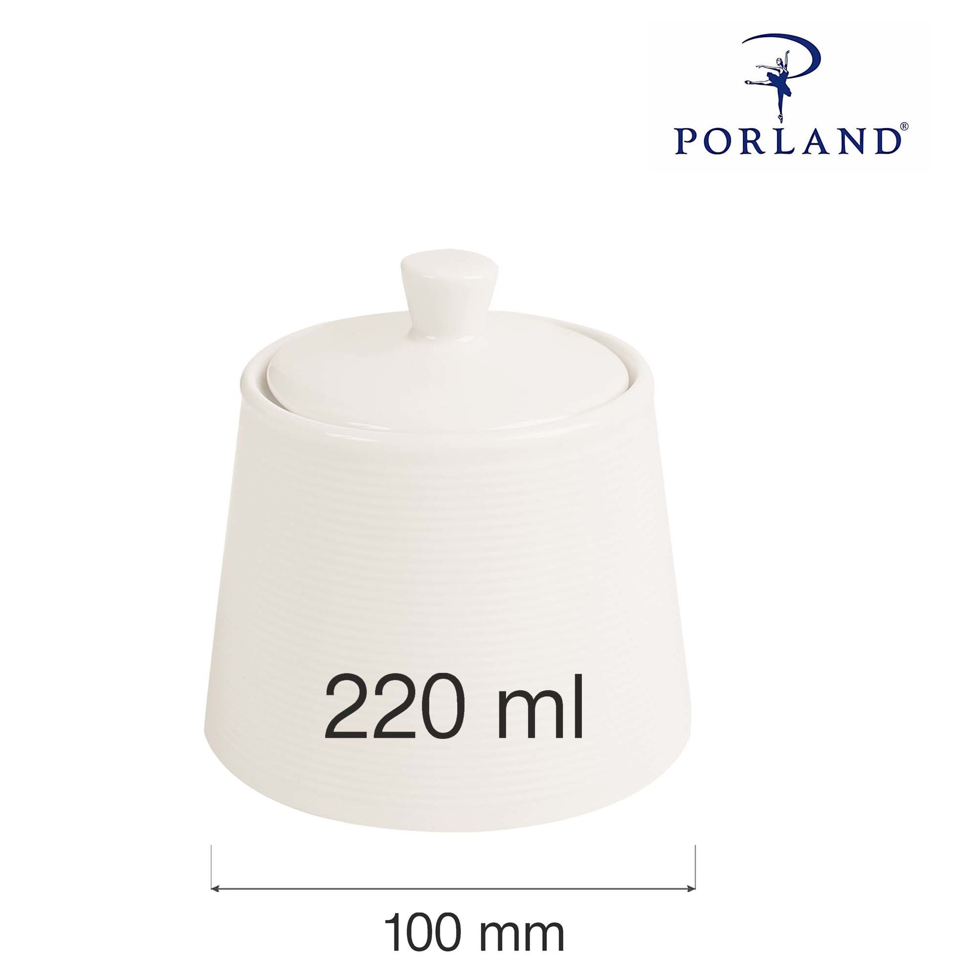 Line sugar bowl with lid, 100mm