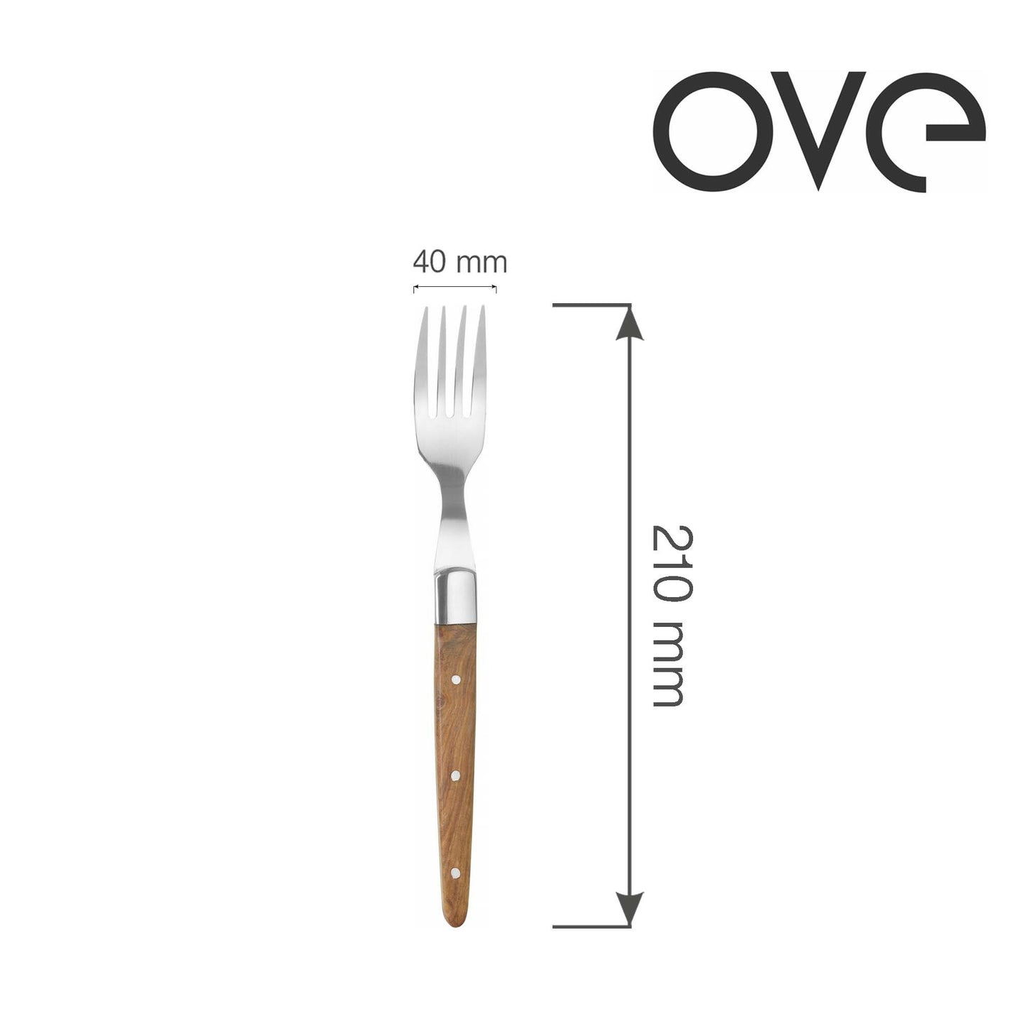 Steak fork 210mm, set of 6 in giftbox, ROSE WOOD