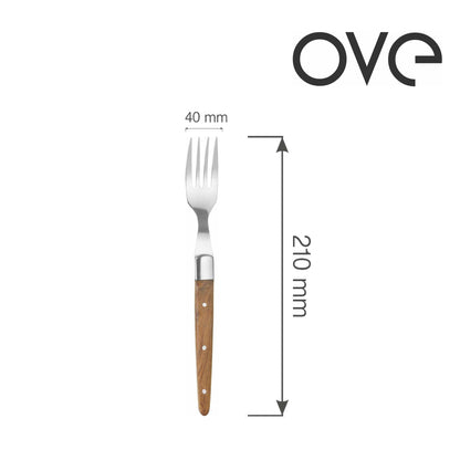 Steak fork 210mm, set of 6 in giftbox, ROSE WOOD