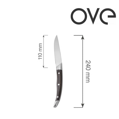 Steak knife, set of 6 in giftbox, OVE, 240 mm