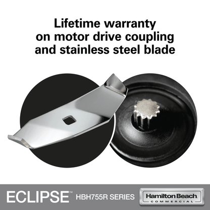 Hamilton Beach Commercial® Eclipse™ High-Performance Blender with 64oz/ 2L Wave~Action® container - HBH755R-CE Series