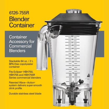 Eclipse™ 64 oz./2 L copolyester Container For HBH750, HBH755 and HBH755R blenders