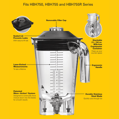 Eclipse™ 64 oz./2 L copolyester Container For HBH750, HBH755 and HBH755R blenders