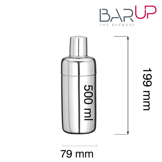 Cobbler shaker 3-part, BarUp, 0,5L, fi.79x(H)199mm