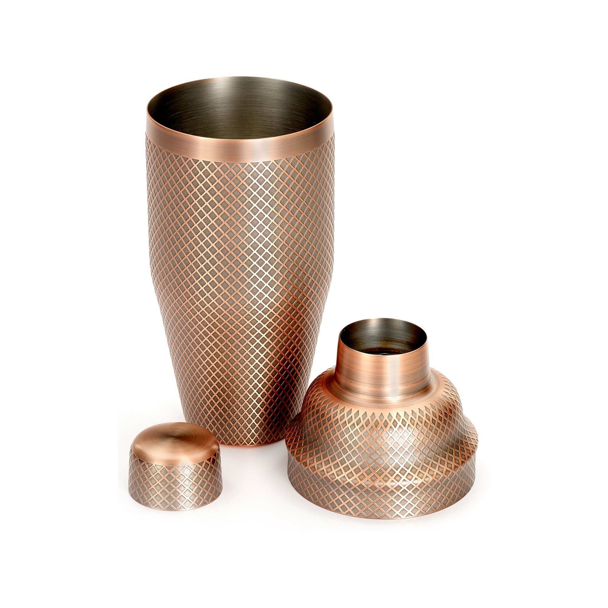 Diamond Lettice Japanese style 3-piece cocktail shaker, 700ml