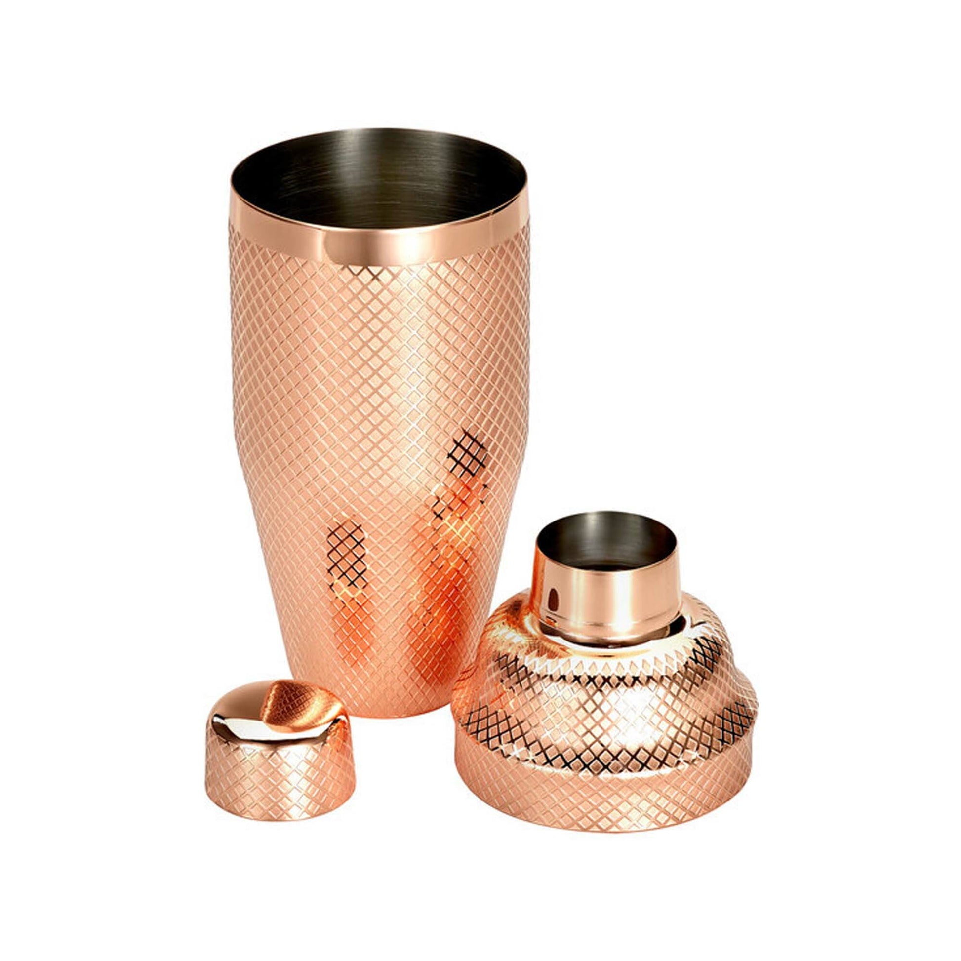 Diamond Lettice Japanese style 3-piece cocktail shaker, 700ml
