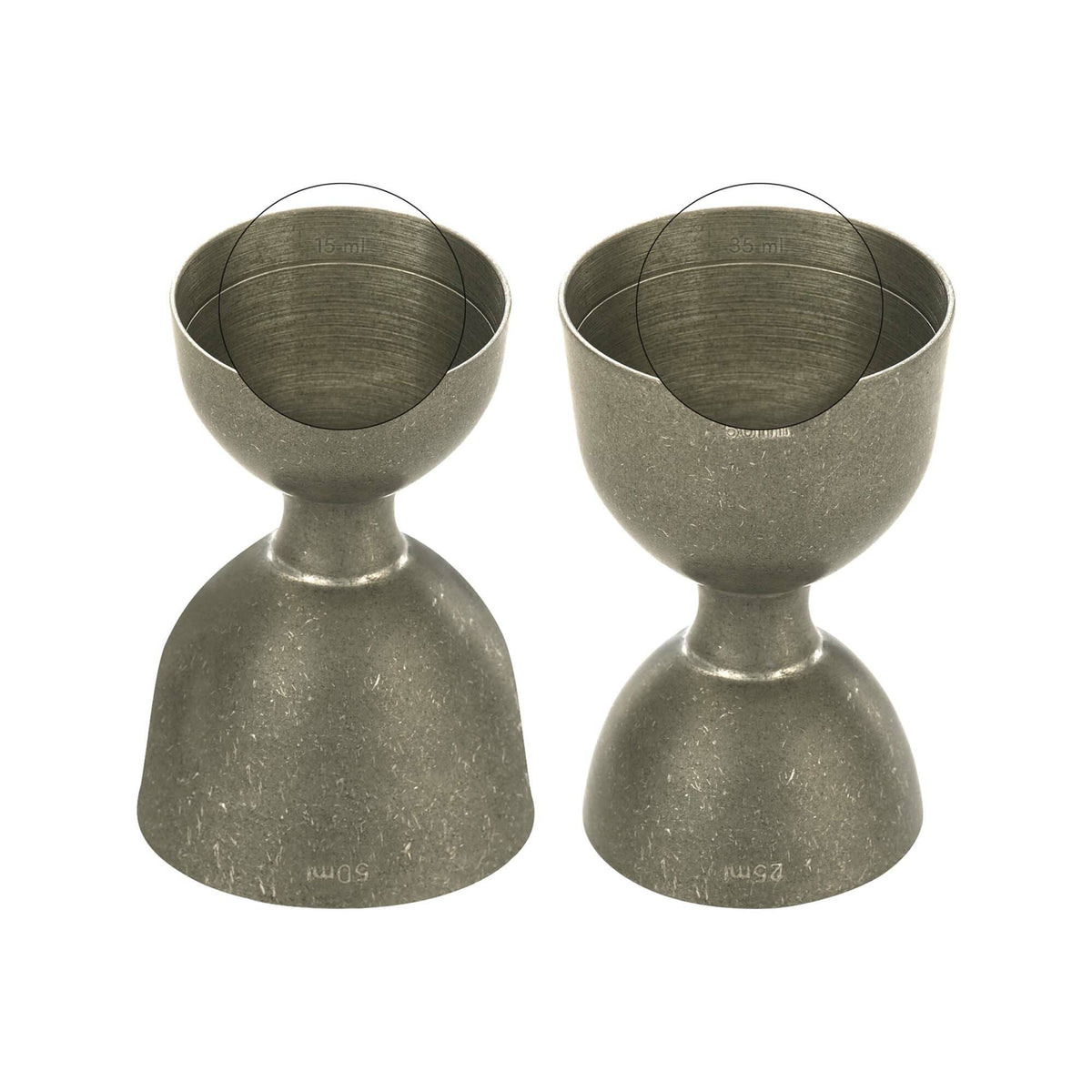 Bell jigger with straight rim, 25/50ml