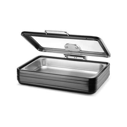 De Luxe induction chafing dish with glass lid