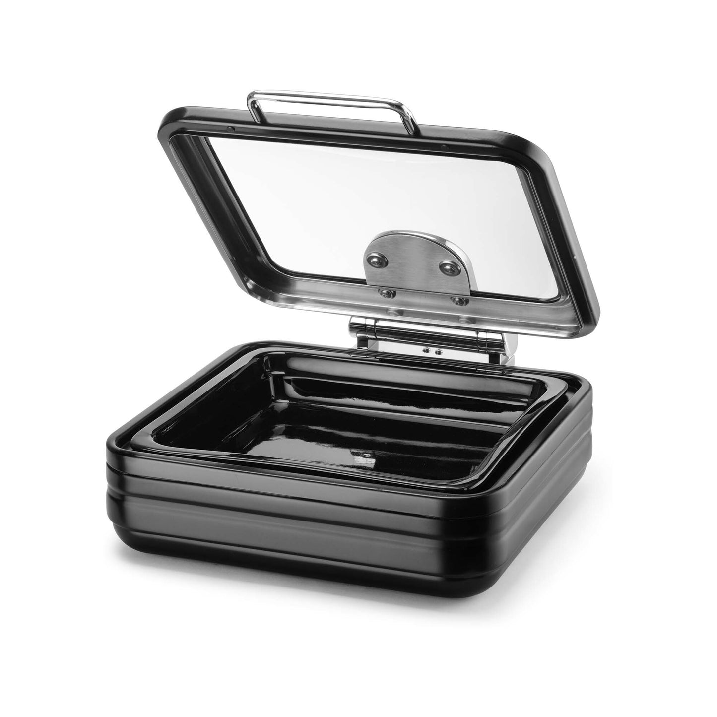 De Luxe Black Induction Chafing Dish with Glass Lid, GN 2/3