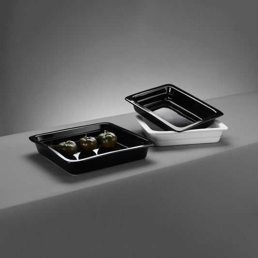 Porcelain GN 1/2 container, black, 330x260x(h)65mm