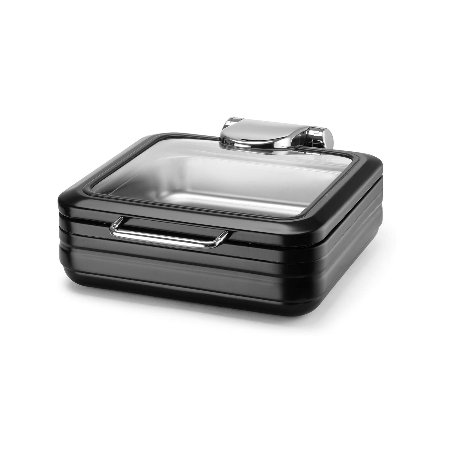 De Luxe Black Induction Chafing Dish with Glass Lid, GN 2/3