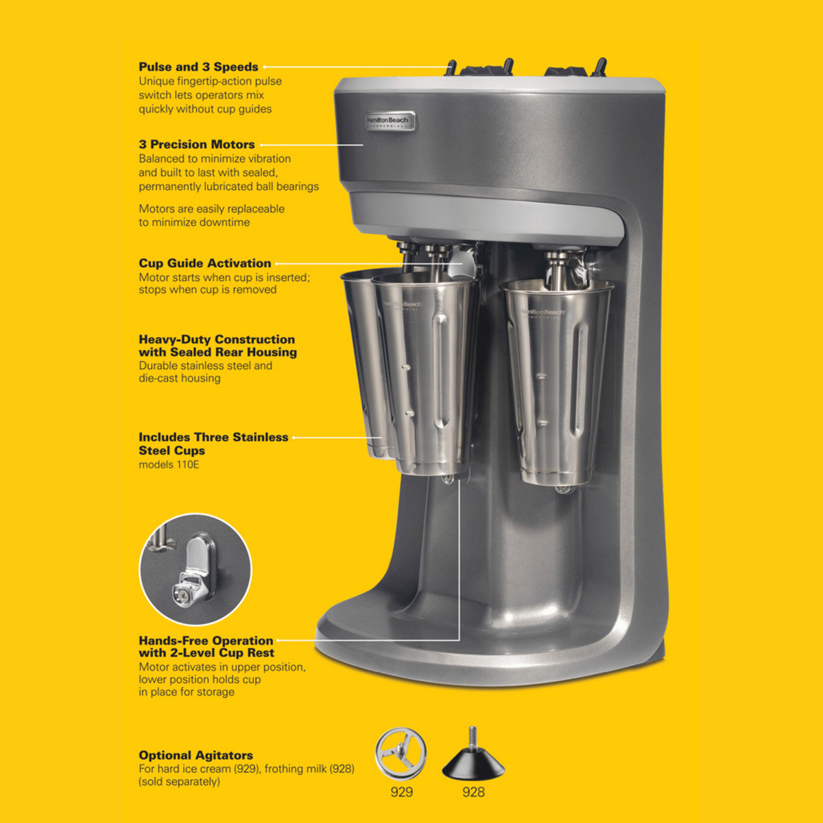 Triple-Spindle Drink Mixer, 318x229x(H)521mm