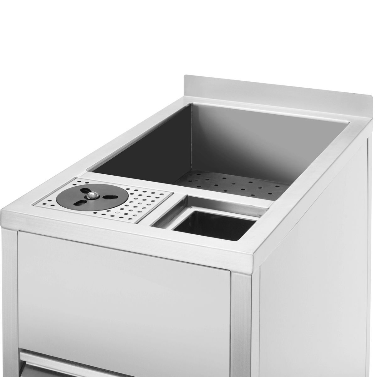 Boston utility station with ice well for washing and storage Oxygen, 400x650x(h)900mm
