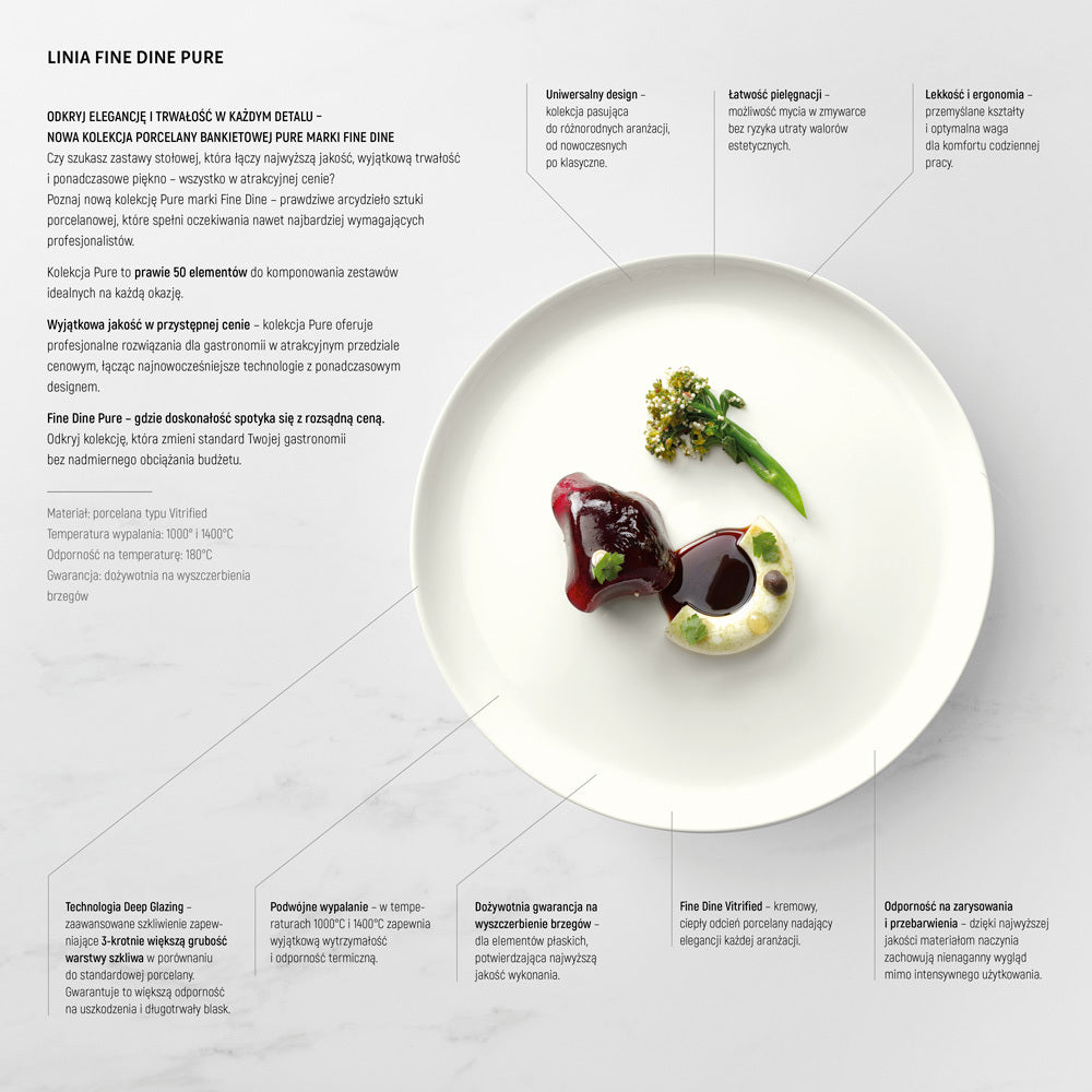 Fine Dine Pure plate with high rim