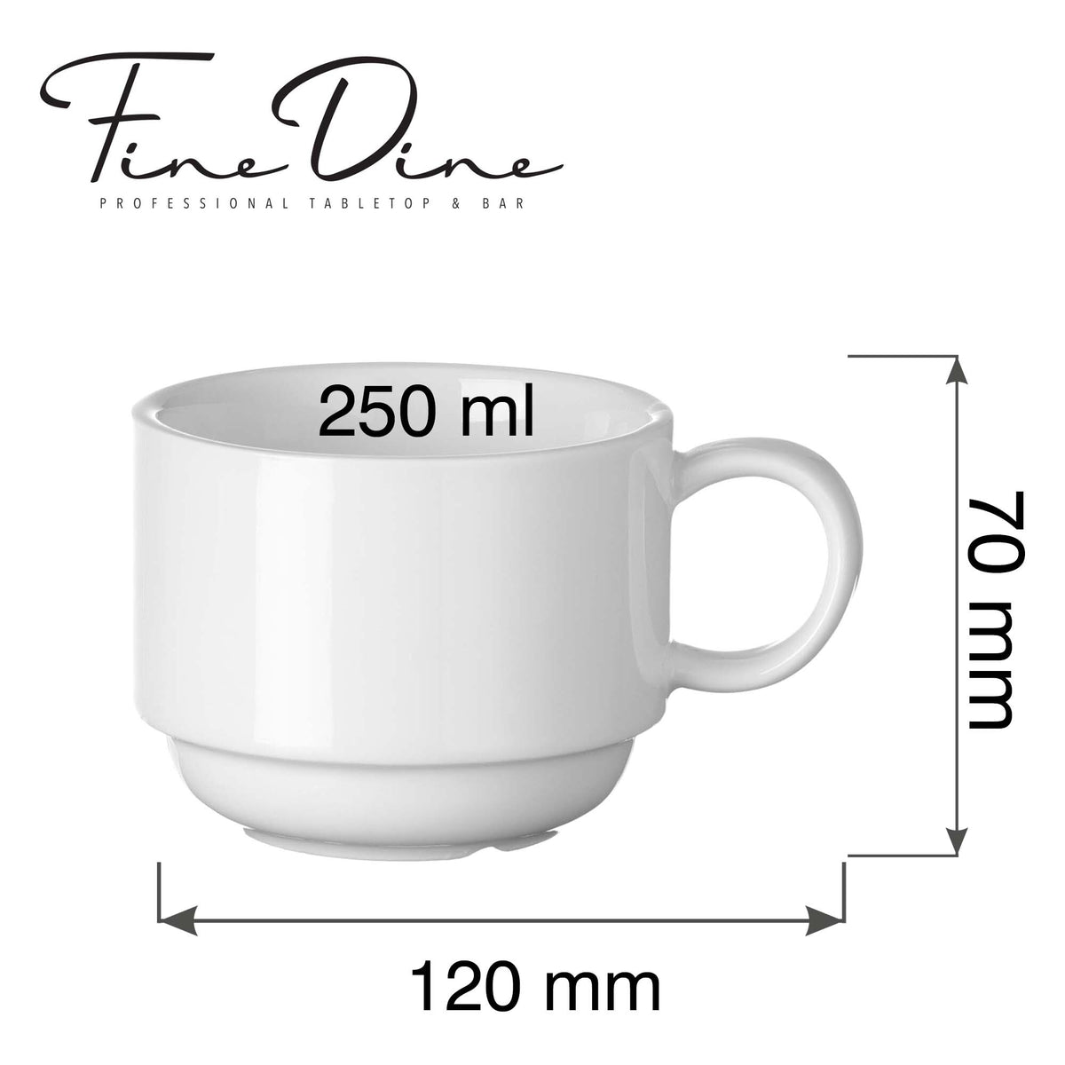 Fine Dine Pure stackable cappuccino cup, 250ml