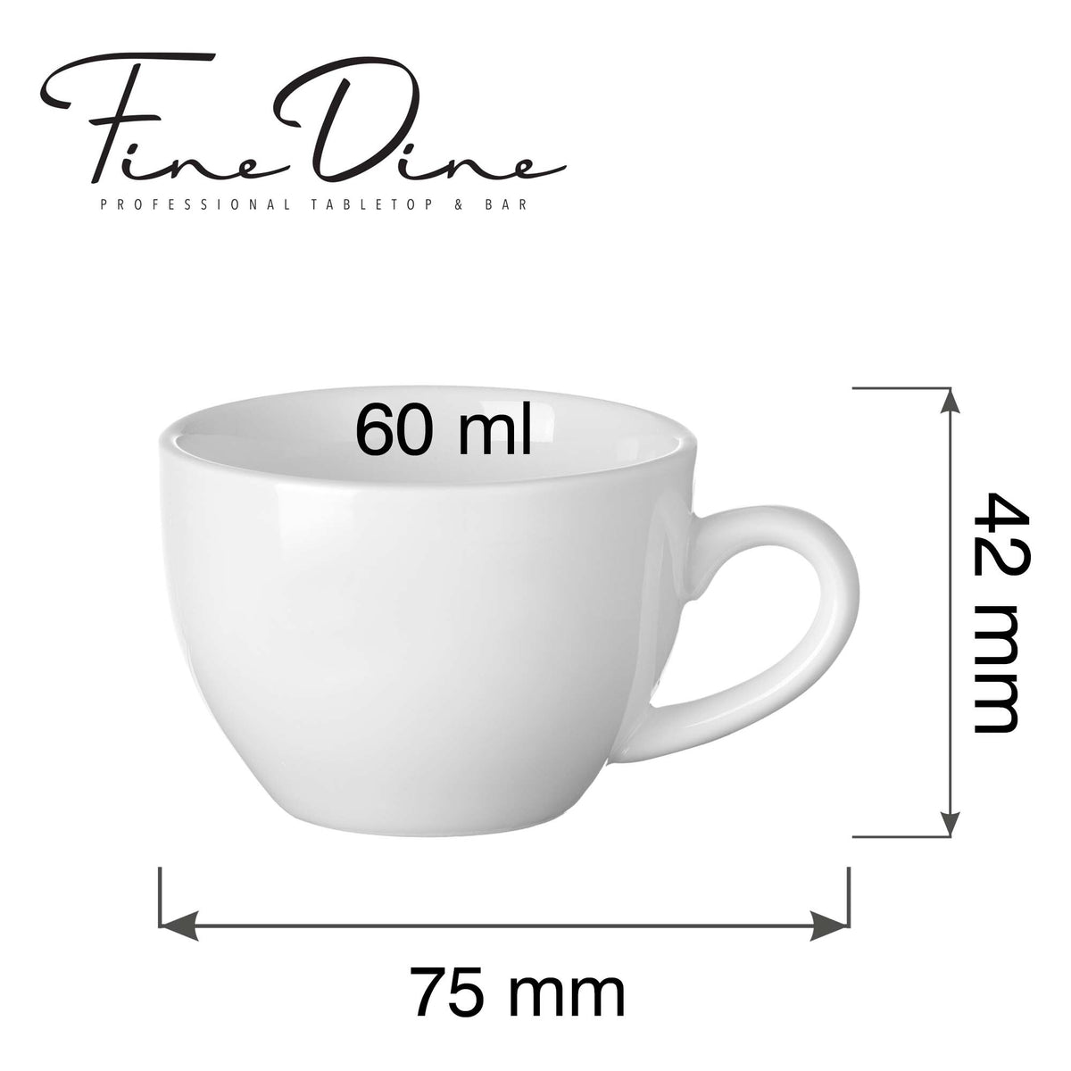 Fine Dine Pure elegant espresso cup, 60ml