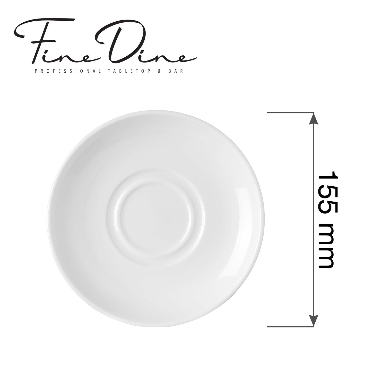 Pure Bianco sauce boat saucer, 160mm