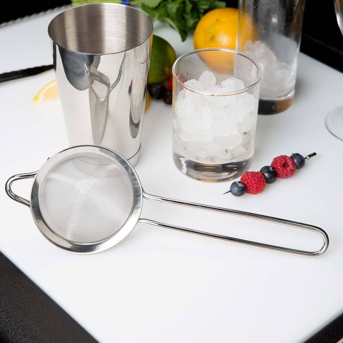 Fine mesh strainer stainless steel, 89×264 mm
