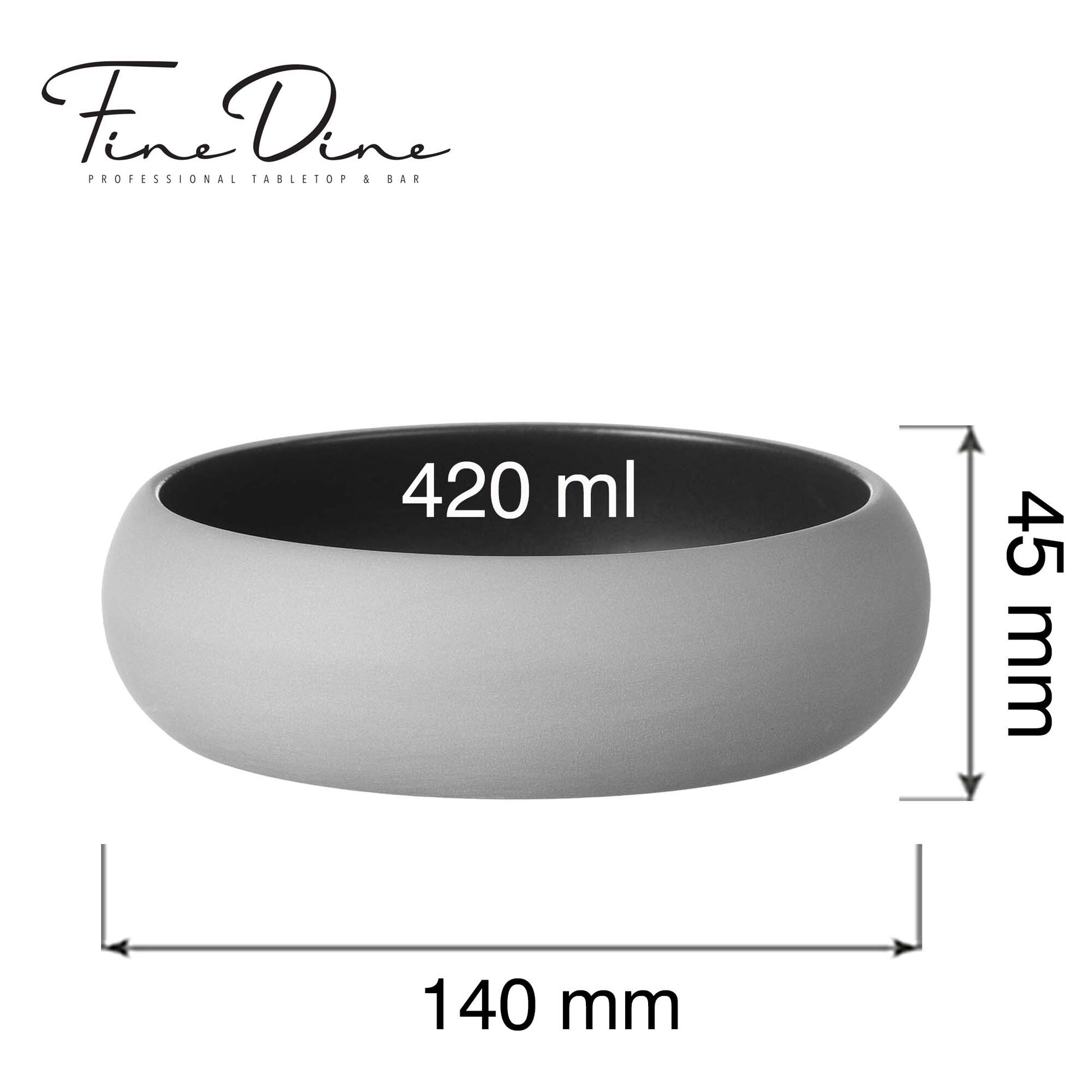 Mia Black bowl, 140mm