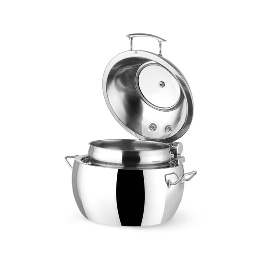 Premium round chafing dish with glass cover 11 l