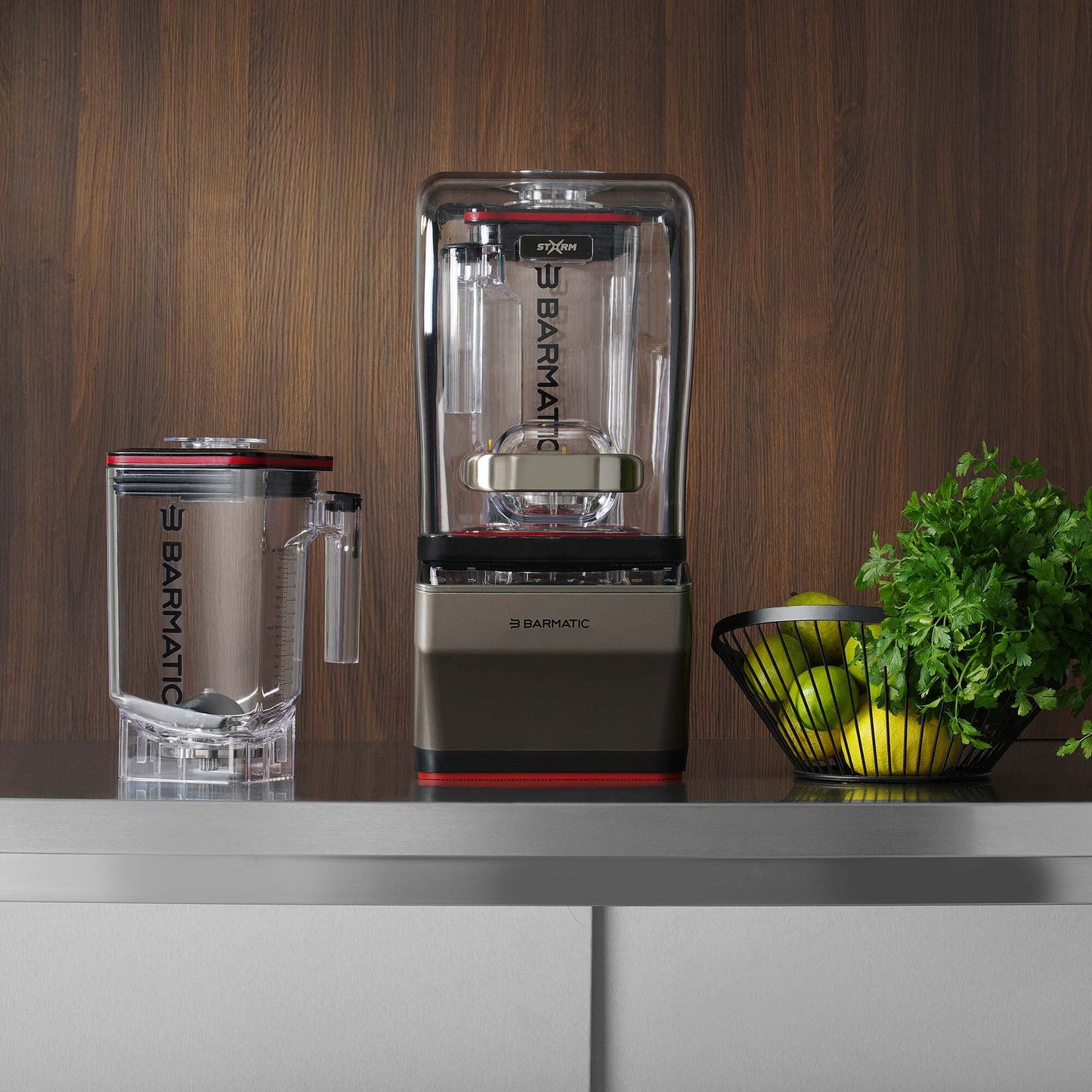 PRO set - Storm bar blender with tamper and additional milk frothing jug (BPA free), 1.8L