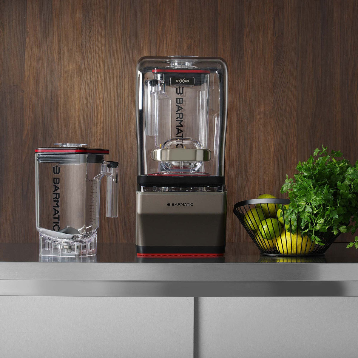 PRO set - Storm bar blender with tamper and additional milk frothing jug (BPA free), 1.8L