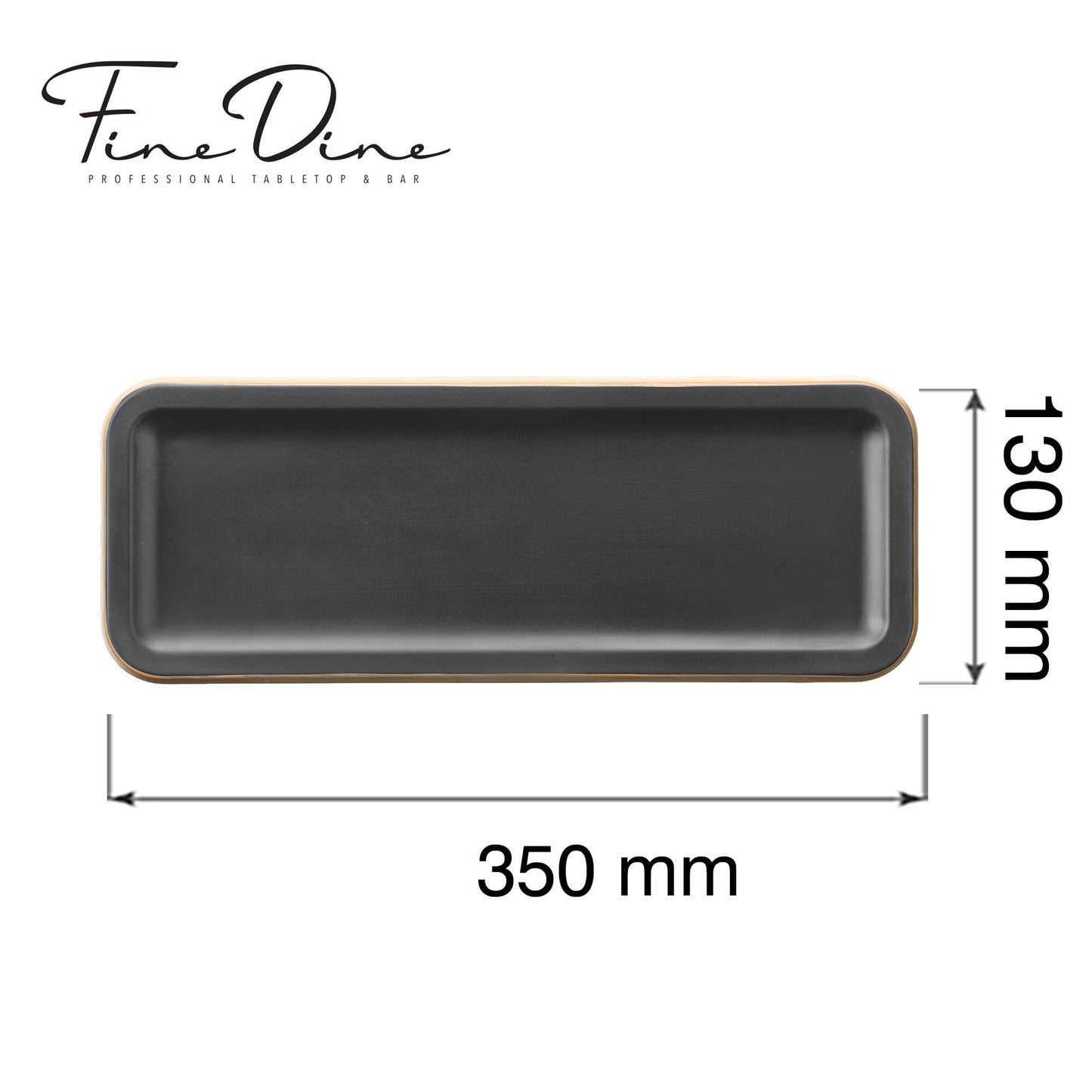 Panama Black serving tray, 350x130x(h)20mm